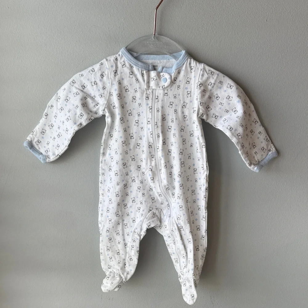 Carter’s Cotton Zip Teddy‎ Bear Footie Pajamas Newborn